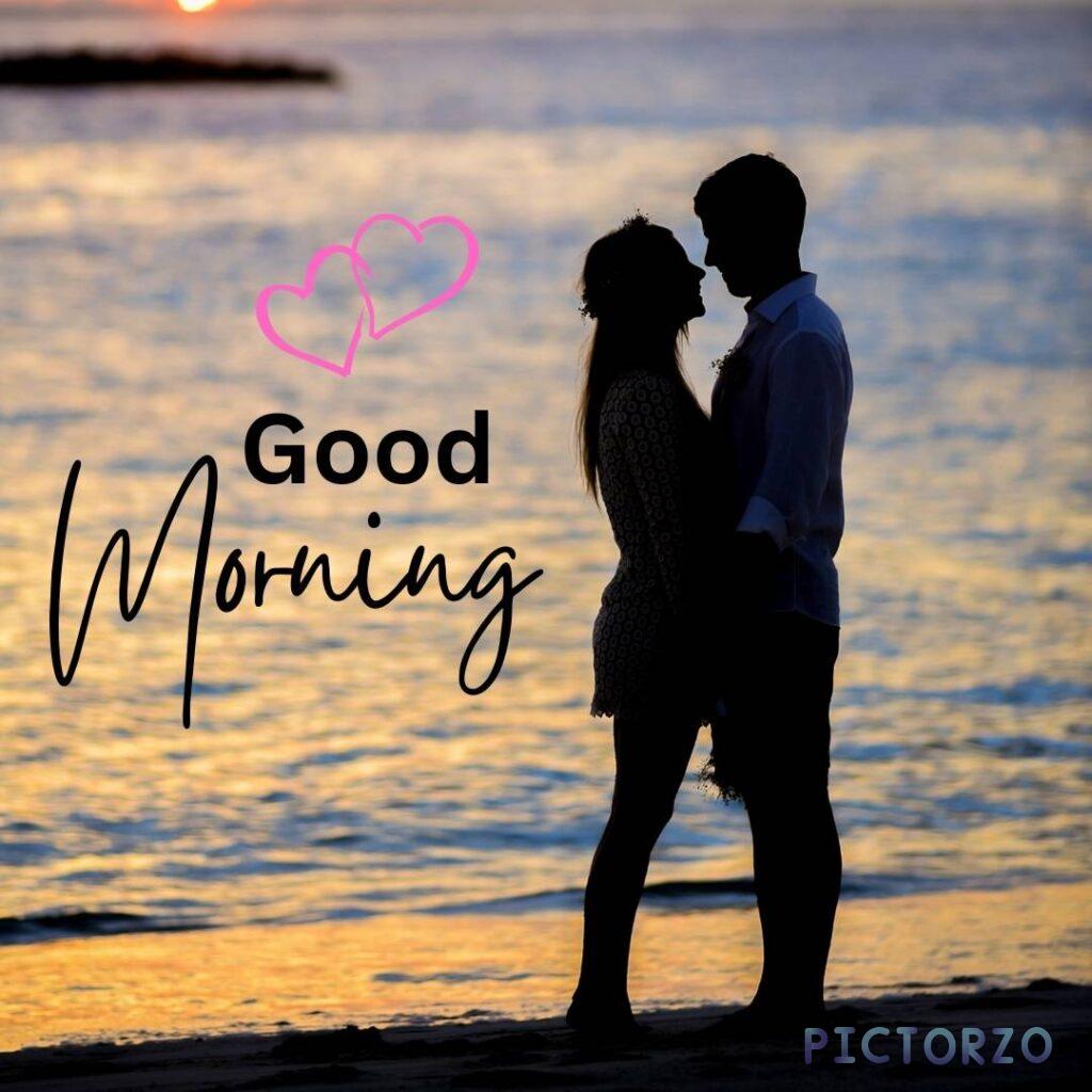 Romantic Good Morning Images for Couples on Beach