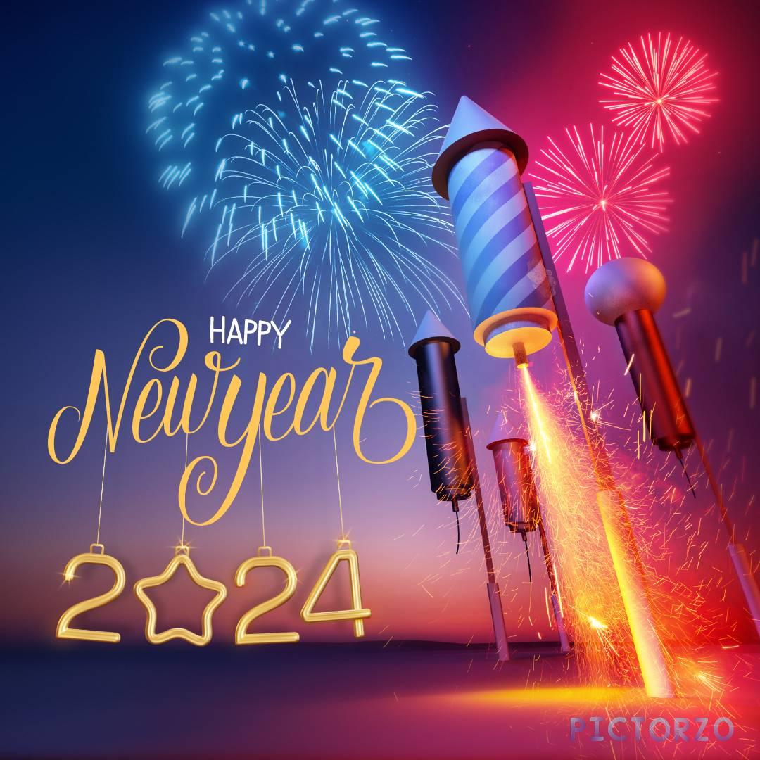 Happy New Year 2024 images 1 A photorealistic explosion of confetti fills the air, each piece shimmering like a tiny star, as the words Happy New Year 2024 gleam in celebration